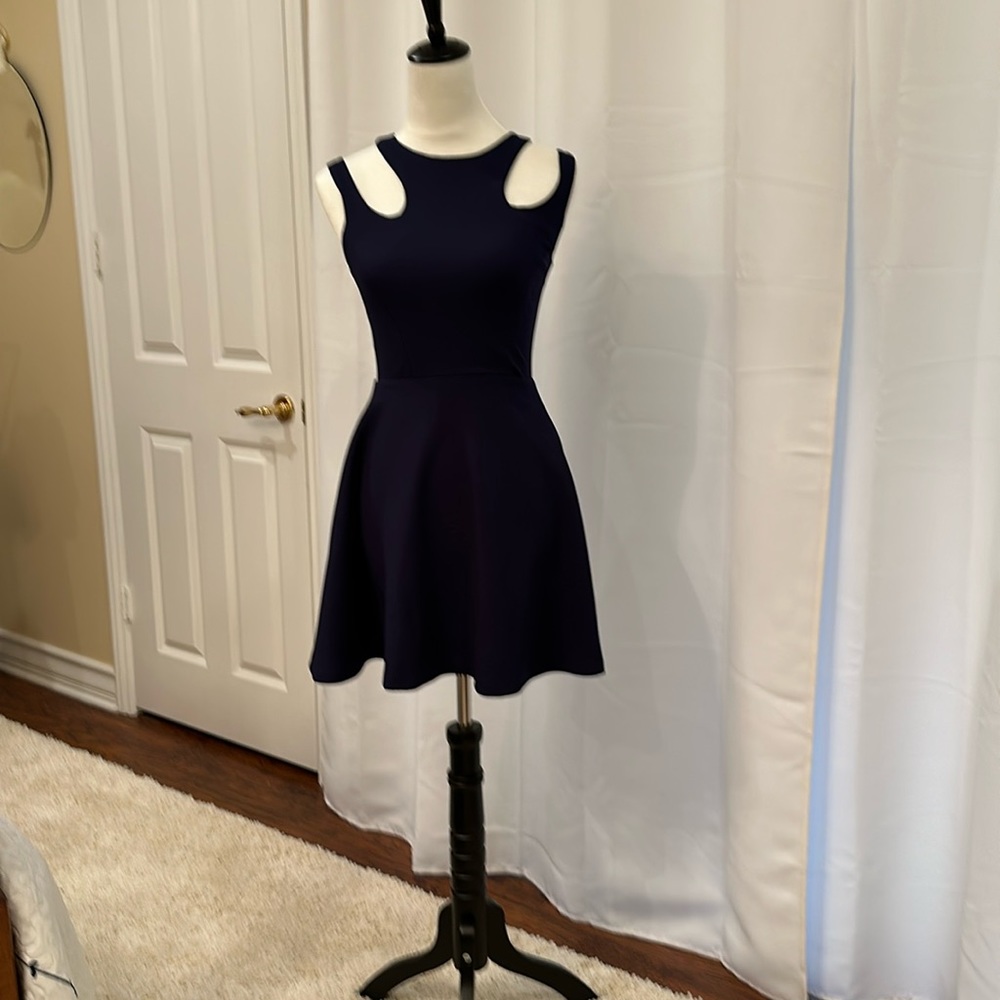 Royal blue skater style dress, size extra small